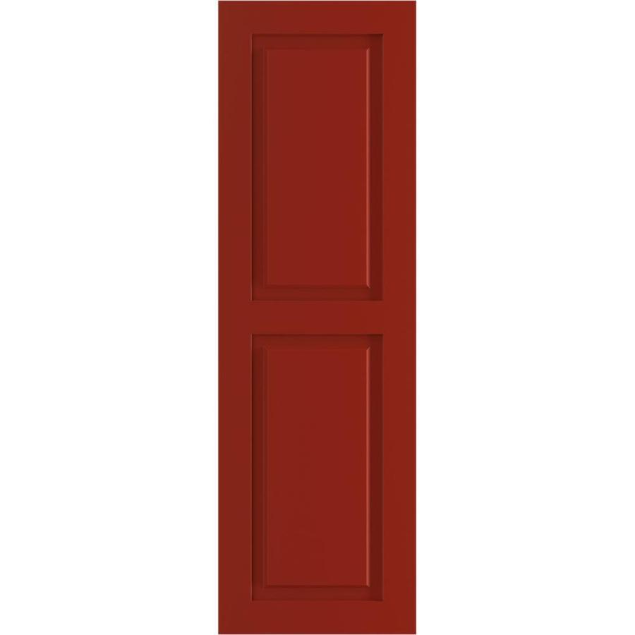 Ekena Millwork 15-in W x 60-in H True Fit PVC Two Equal Raised Panel Shutters, Fire Red (Per Pair - Hardware Not Included) | TFP101RPF15X060BR