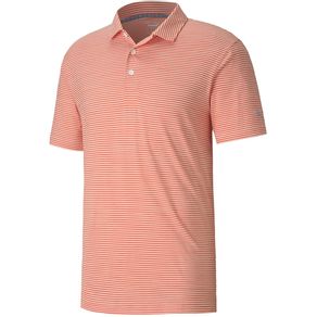 Puma Men\'s Cloudspun Caddie Stripe Polo 4003567-Pureed Pumpkin Heather  Size md, pureed pumpkin heather