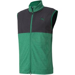 Puma Men\'s Cloudspun Warm Up Vest 4003710-Amazon Green/Black  Size sm, amazon green/black