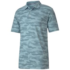 Puma Men\'s Cloudspun Camo Polo 4003758-Milky Blue  Size sm, milky blue