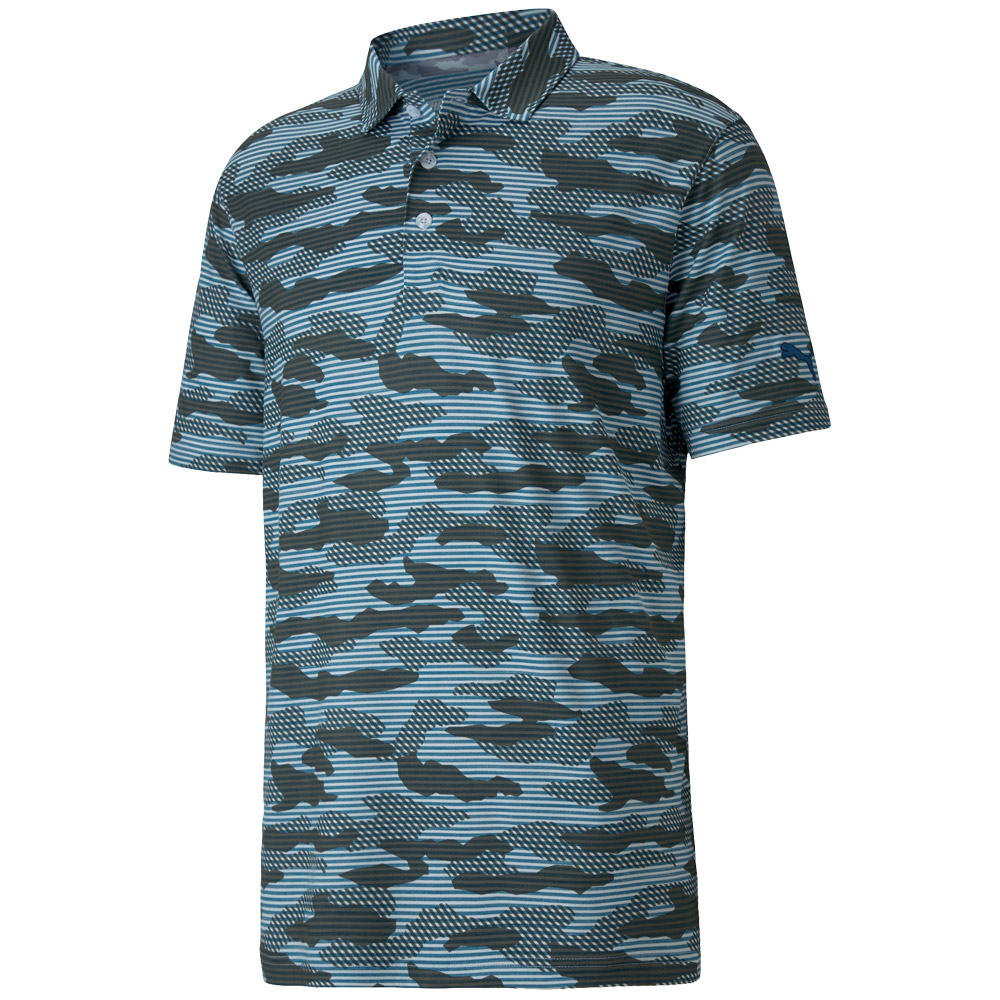 Puma Men\'s Cloudspun Camo Polo  Size SM, Black