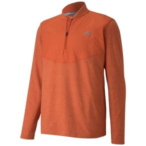 Puma Men\'s Cloudspun Stlth 1/4 Zip Pullover 4004076-Pureed Pumpkin Heather  Size sm, pureed pumpkin heather