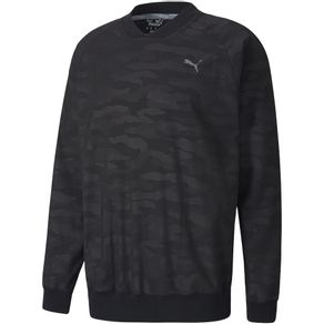 Puma Men\'s Camo Long Sleeve Windshirt 4004136-Black  Size sm, black