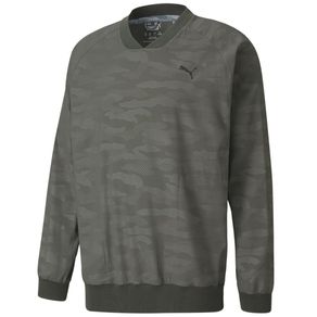 Puma Men\'s Camo Long Sleeve Windshirt 4004145-Thyme  Size xl, thyme