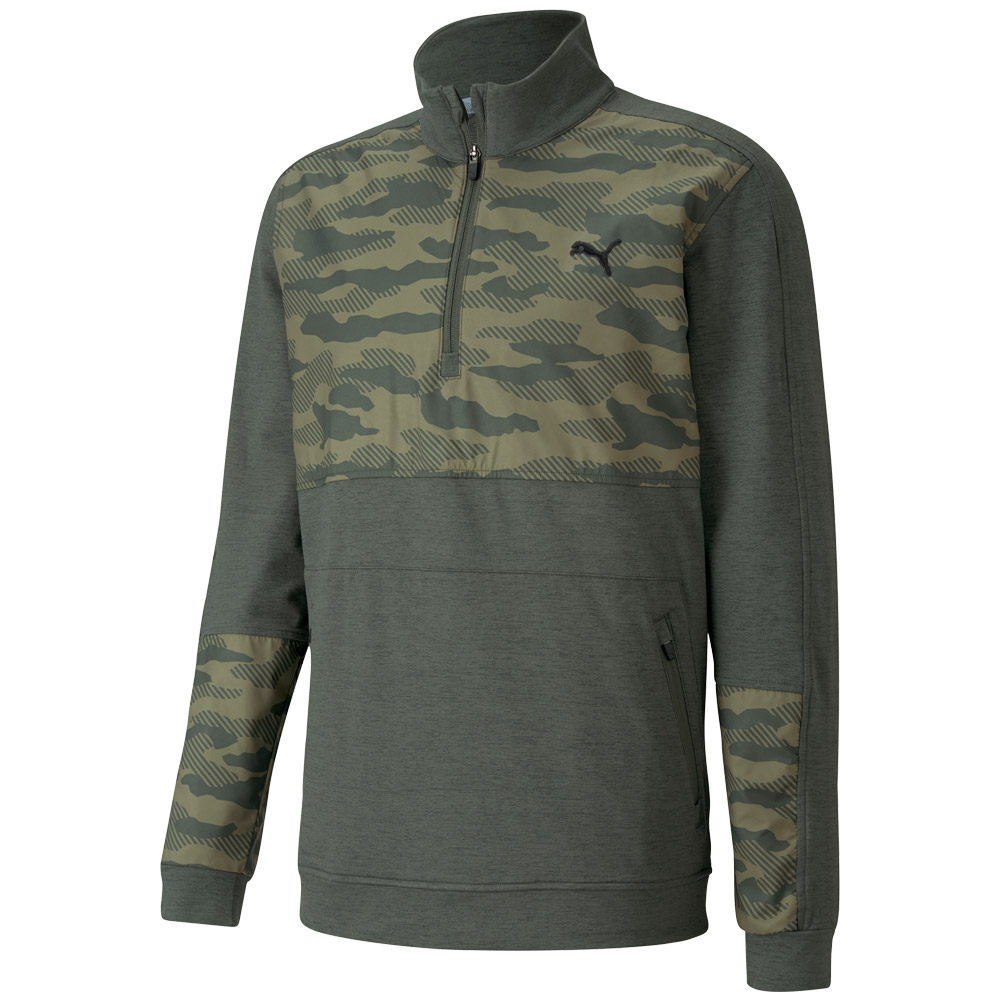 Puma Men\'s Cloudspun Camo 1/4 Zip Pullover  Size MD, Black