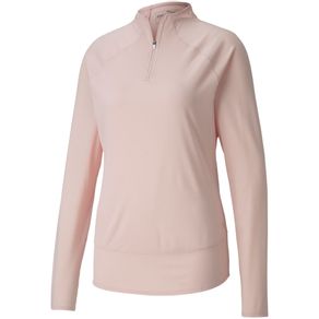 Puma Women\'s Mesh 1/4 Zip Pullover 4004705-Peachskin  Size xs, peachskin