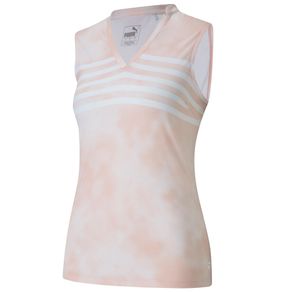 Puma Women\'s Tie Dye Sleeveless Polo 4005076-Peachskin  Size xl, peachskin