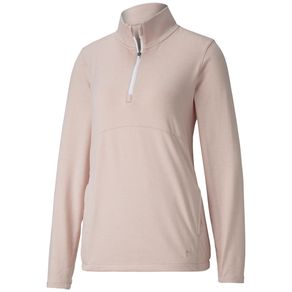 Puma Women\'s Cloudspun 1/4 Zip Pullover 4005170-Peachskin Heather  Size md, Peachskin Heather