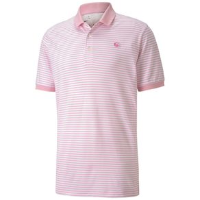 Puma Men\'s AP Signature Stripe Polo 4005687-Pale Pink  Size sm, pale pink