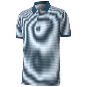 Puma Men\'s AP Signature Stripe Polo 4005693-Legion Blue  Size sm, legion blue