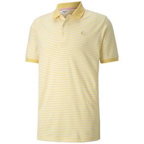 Puma Men\'s AP Signature Stripe Polo 4005699-Dusky Citron  Size sm, dusky citron