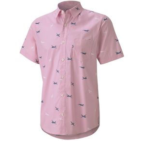 Puma Men\'s Citation Print Woven Polo 4005706-Pale Pink  Size md, pale pink