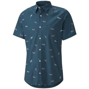 Puma Men\'s Citation Print Woven Polo 4005715-Legion Blue  Size 2xl, legion blue