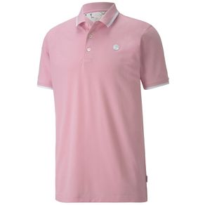 Puma Men\'s AP Signature Tipped Polo 4005828-Pale Pink  Size sm, pale pink