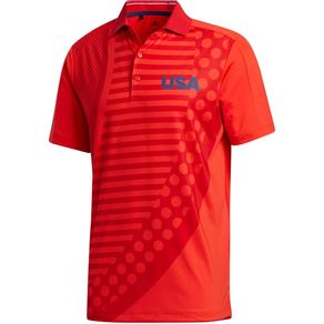 adidas Men\'s USA Golf Polo 4006867-Red/Scarlet  Size md, red/scarlet