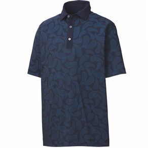 FootJoy Men\'s Pique Tonal Paisley Print Polo 4015230-Navy  Size xl, navy