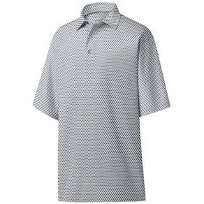 FootJoy Men\'s Lisle Geo Print Polo 4015239-White/Gray/Charcoal  Size lg, white/gray/charcoal