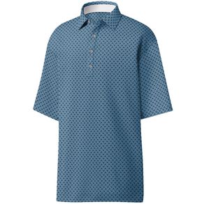 FootJoy Men\'s Lisle Palm Print Polo 4015269-Blue Gray/Black  Size lg, blue gray/black