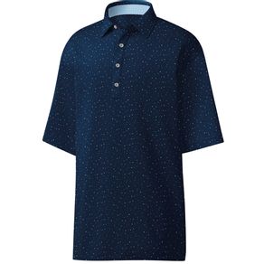 FootJoy Men\'s Lisle Confetti Print Polo 4015374-Navy  Size lg, navy