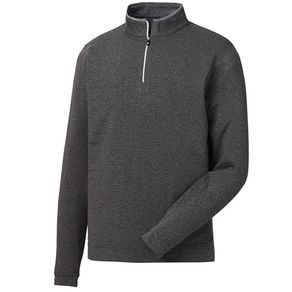 FootJoy Men\'s Lightweight Striped Half Zip Pullover 4015462-Heather Charcoal/Black  Size sm, heather charcoal/black