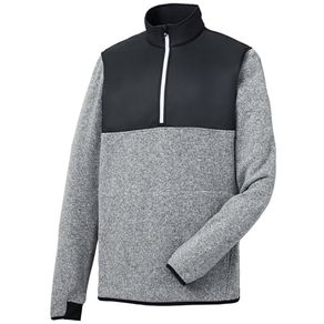 FootJoy Men\'s Sweater Fleece Pullover 4015524-Heather Gray/Black  Size sm, heather gray/black