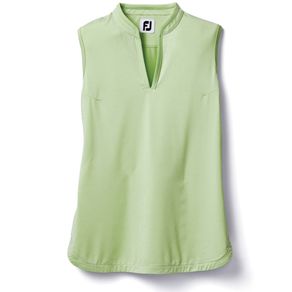 FootJoy Women\'s Sleeveless Micro Stripe Lisle Polo 4016301-Sprout/White  Size md, sprout/white