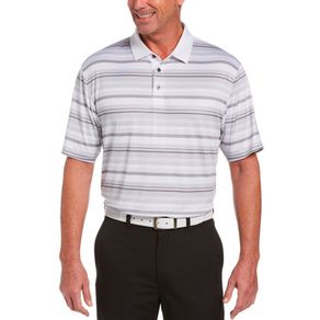 Ben Hogan Men\'s Textured All Over Stripe Polo 4017724-Bright White  Size sm, bright white