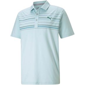 Puma Men\'s MATTR Hazard Polo 4018083-Blue Glow Heather/Ocean Depths  Size lg, blue glow heather/ocean depths