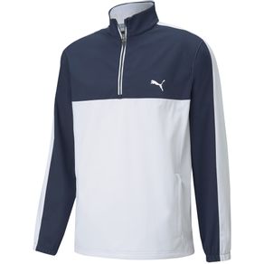 Puma Men\'s Riverwalk Wind Jacket 4018352-Navy Blazer/Bright White  Size lg, navy blazer/bright white