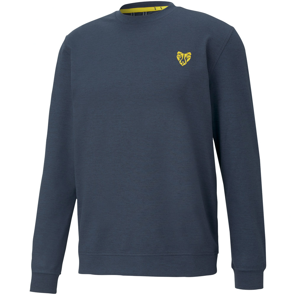 Puma Men\'s Cloudspun Golden Crewneck Pullover  Size LG, Navy Blazer/Roar