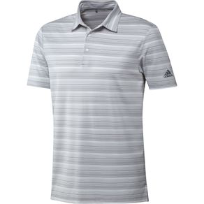 adidas Men\'s Heathered Primegreen Polo 4020302-Gray Three/White  Size sm, gray three/white