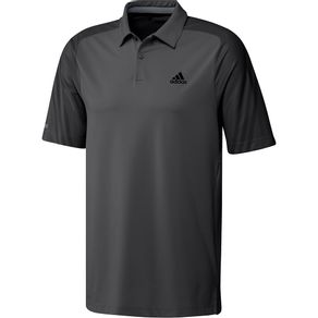 adidas Men\'s HEAT.RDY 3-Stripe Polo 4020404-Carbon  Size lg, carbon