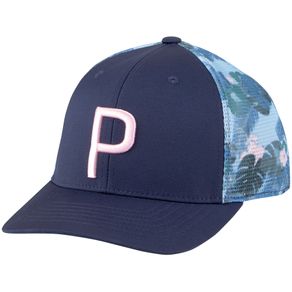 Puma Spring Break Trucker P 110 Snapback Hat 4023718-Navy Blazer  Size one size fits most, navy blazer