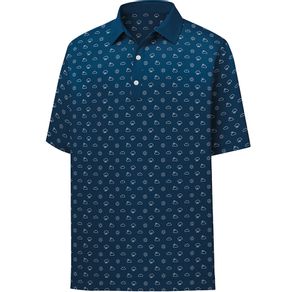 FootJoy Men\'s Lisle Weather Print Polo 4025035-Navy  Size md, navy