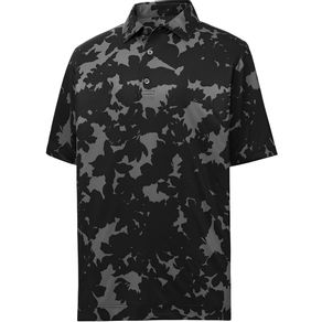 FootJoy Men\'s Lisle Camo Floral Print Polo 4025157-Black  Size xl, black