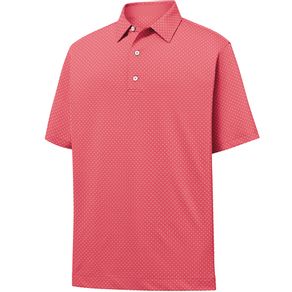 FootJoy Men\'s Stretch Lisle Dot Print Self Collar Polo 4025241-Cape Red  Size lg, cape red