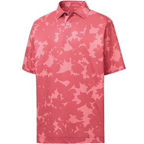 FootJoy Men\'s Lisle Camo Floral Print Polo 4025705-Cape Red  Size md, cape red