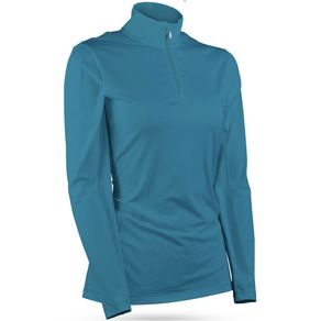 Sun Mountain Women\'s Second Layer 1/4 Zip Pullover 4026701-Nile  Size sm, nile