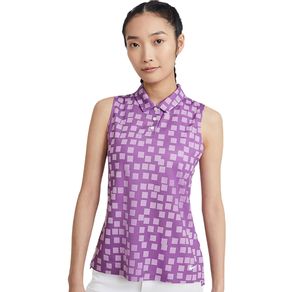 Nike Women\'s Dri-FIT Sleeveless Printed Golf Polo 4028465-Purple Nebula/White  Size lg, purple nebula/white