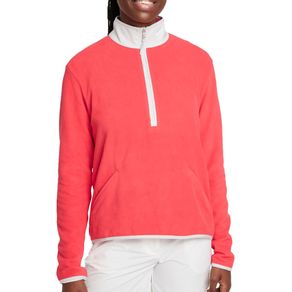 Nike Women\'s Therma-FIT Victory Long-Sleeve 1/2-Zip Golf Top 4036374-Fusion Red/Photon Dust  Size 2xl, fusion red/photon dust