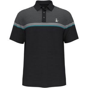 Penguin Men\'s Engineered Fine Line Stripe Polo 4038174-Caviar  Size xl, caviar