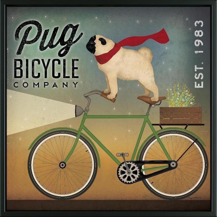 Easy Art Prints Ryan Fowler's 'Pug on a Bike' Premium Canvas Art