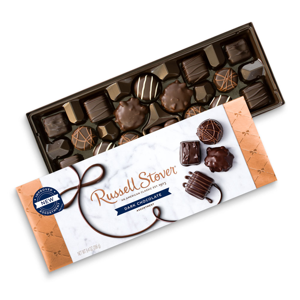 dark chocolate assortment, 9.4 oz. box | chocolates | by russell stover