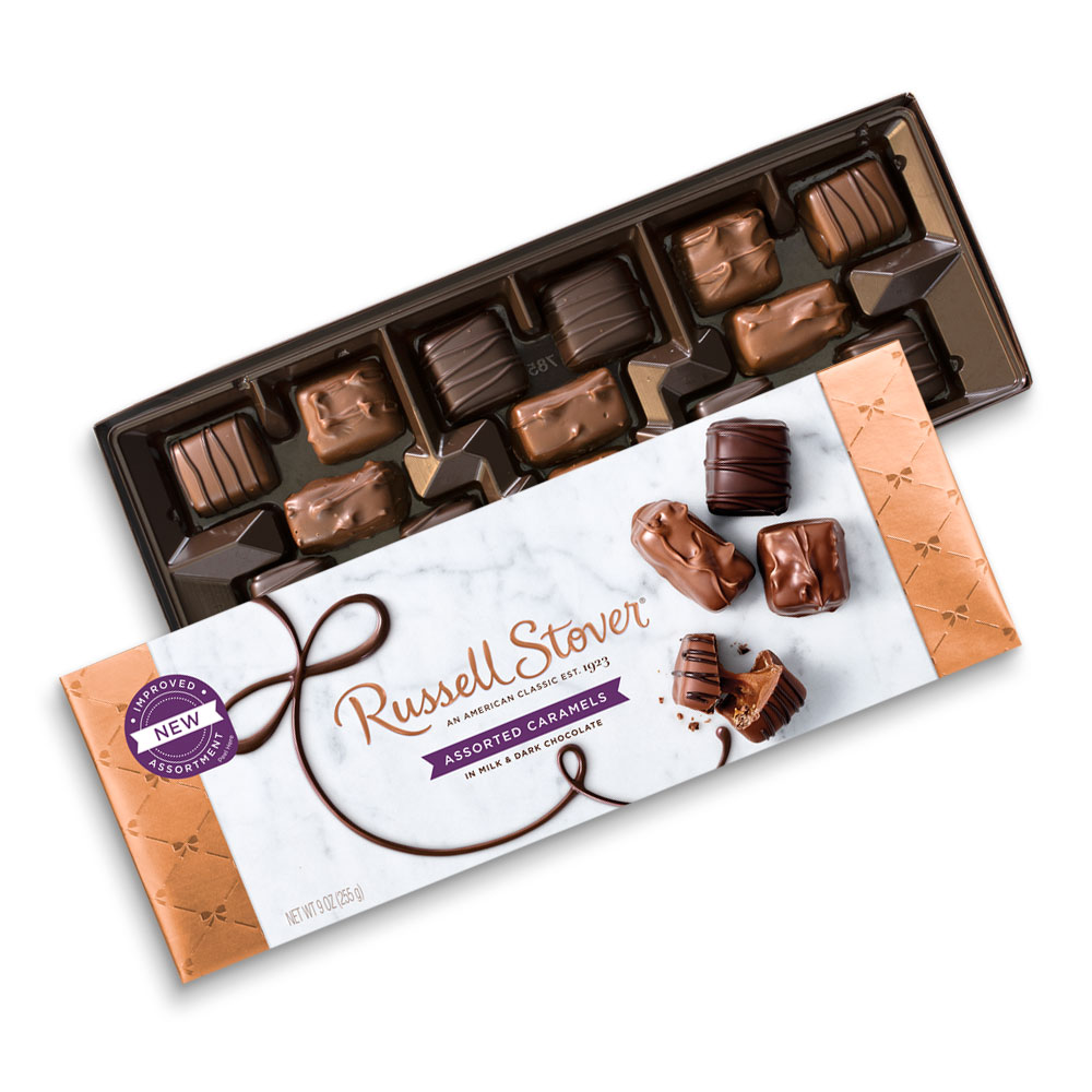 assorted caramels, 9 oz. box | chocolates | by russell stover