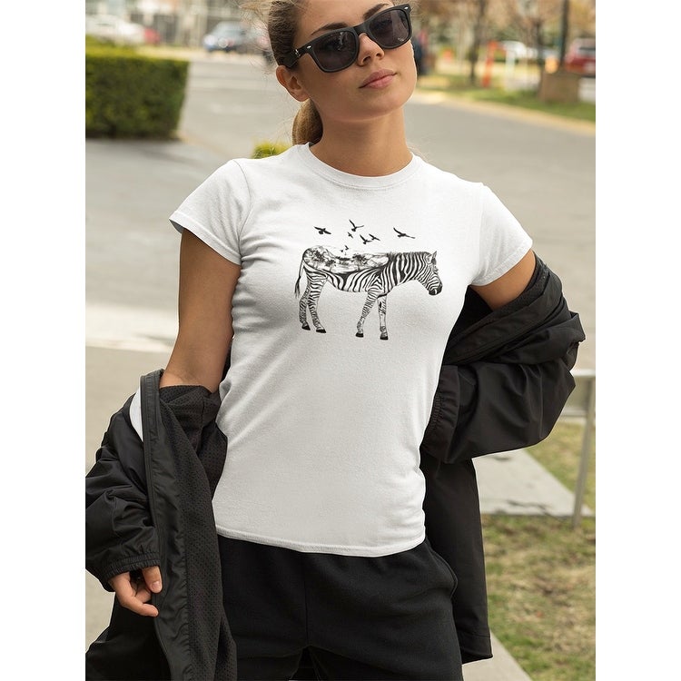 Lovely Landscape Zebra Sketch Tee Women's -Image by Shutterstock