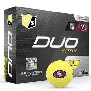 Wilson Wilson Duo Optix NFL Yellow Golf Balls 5005079-San Francisco 49ers  Size dozen