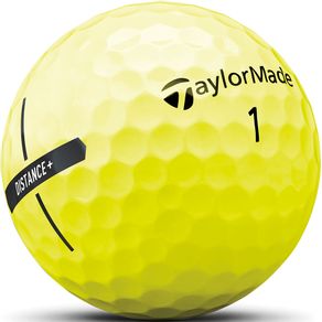 TaylorMade Distance+ Golf Balls 5008481-Yellow Dozen, yellow