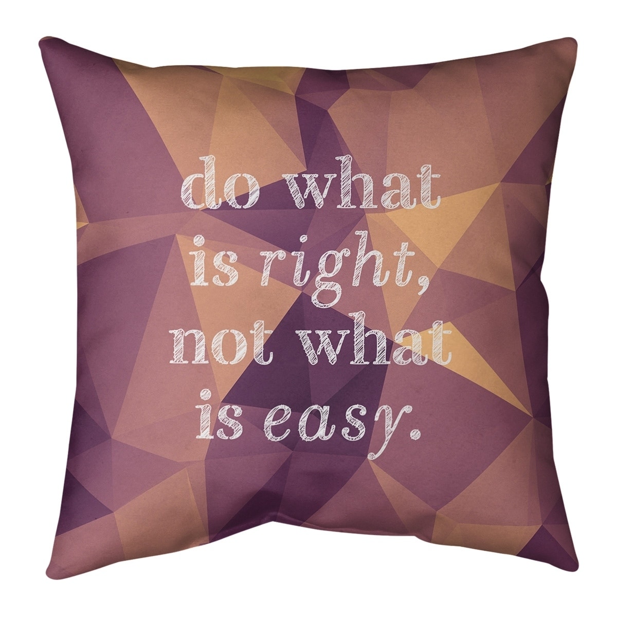 Quotes Faux Gemstone Do What is Right Quote Pillow-Faux Linen