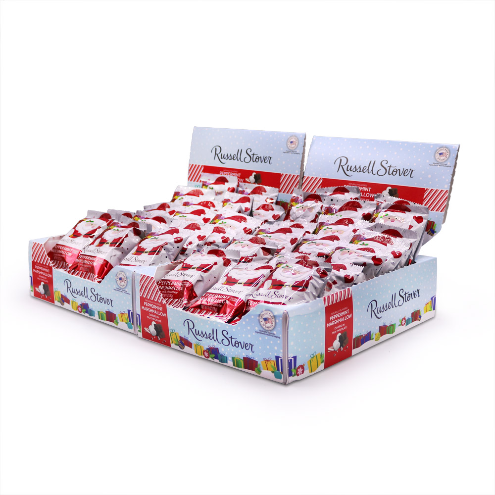 1 oz. milk chocolate peppermint marshmallow santa bars, case of 36 | chocolates | by russell stover