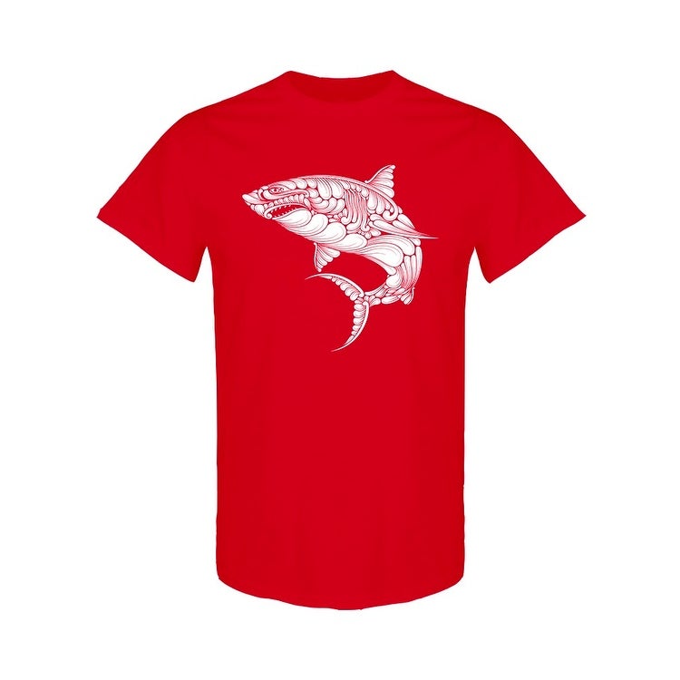 White Shark With Decoration Tee Men's -Image by Shutterstock